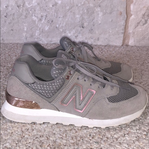 new balance 574 gray and rose gold